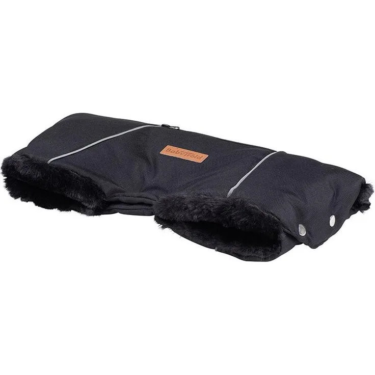 Babytrold Hand Muff für Kinderwagen, schmutz- und wasserabweisend, mit weichem Fellfutter, schwarz (16-17S)