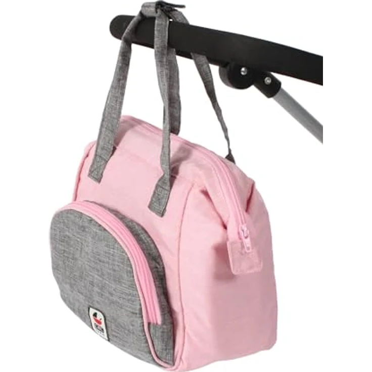 Bayer Chic 2000 - Puppen-Wickeltasche mit zwei großen Fächern, Melange grau-rosa – Bild 2