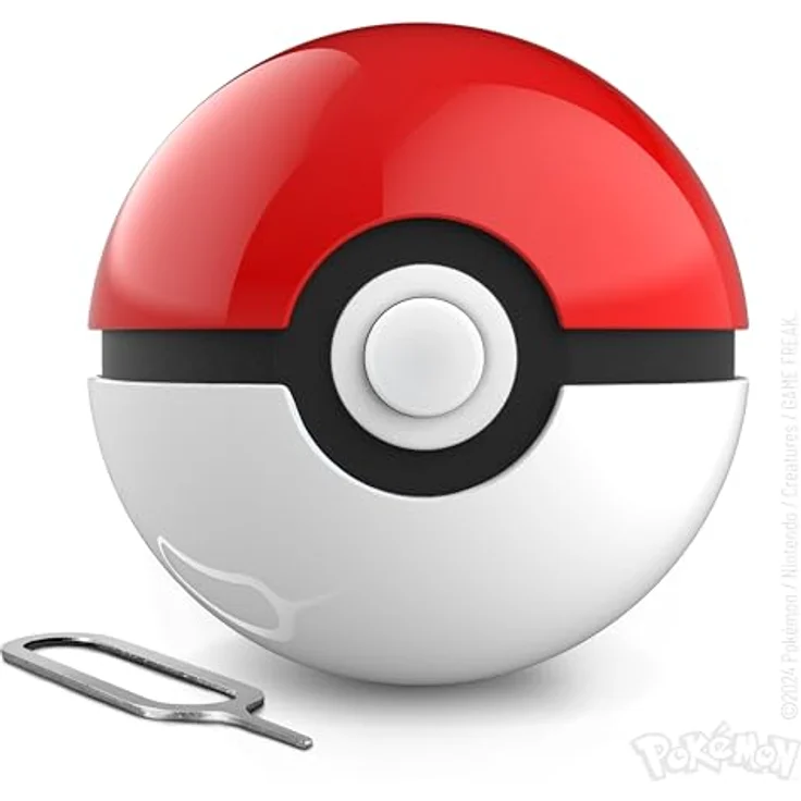The Wand Company Pokémon - Mini Poké Ball, Druckguss-Replik mit LED-Beleuchtung und mattschwarzem Displayständer, 9 cm – Bild 5