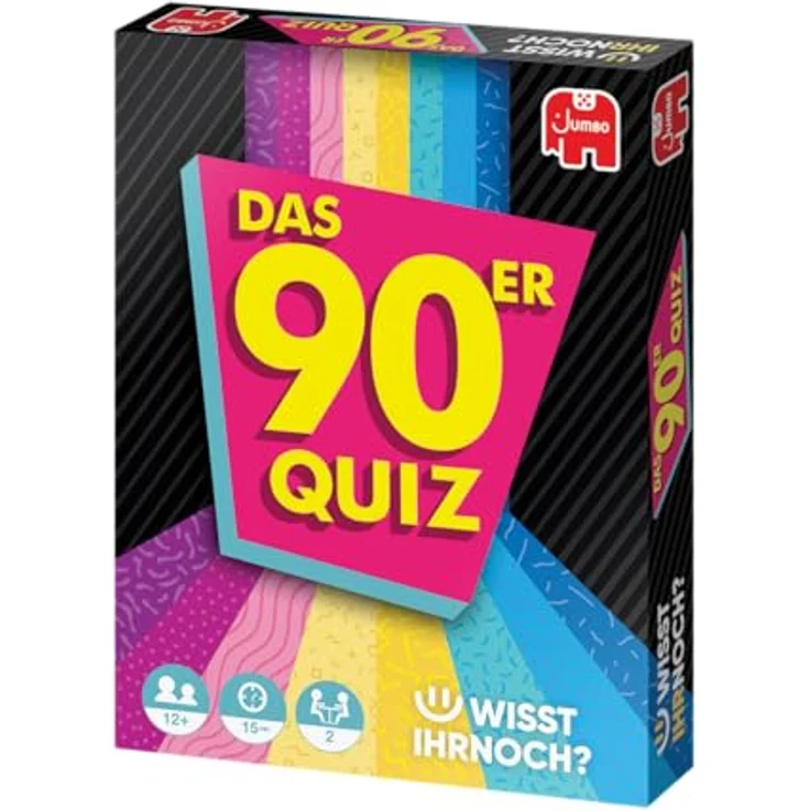 Jumbo Wisst Ihr Noch? Das 90er Quiz, Nostalgisches Fragespiel mit 200 Fragen zu Musik, TV & Kult für 2 Spieler, geeignet ab 12 Jahren – Bild 3