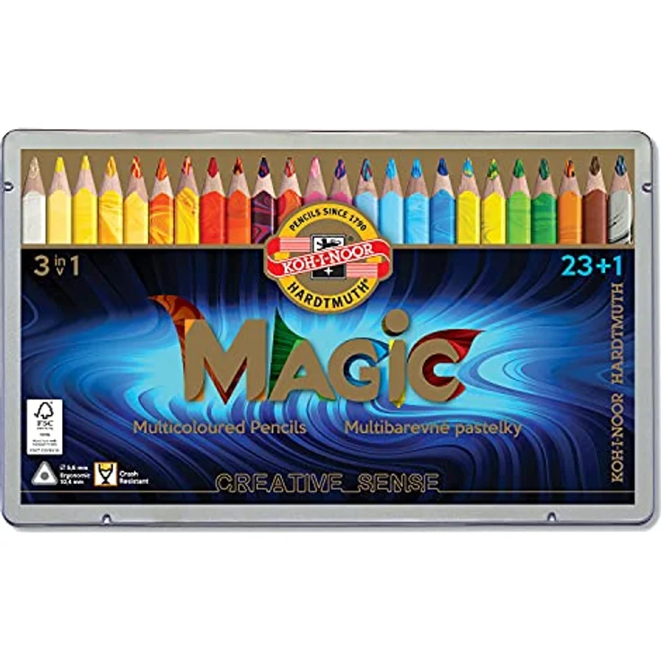 Koh-I-Noor Magic Jumbo Buntstifte, dreieckig, mehrfarbig, 24 Stück – Bild 1