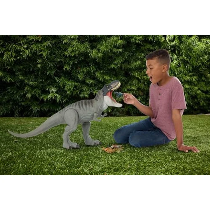 Mattel Jurassic World: Die Wiedergeburt T-Rex-Actionfigur, 99 cm groß mit 2 Angriffsbewegungen und beweglichem Design, JGB52 – Bild 2