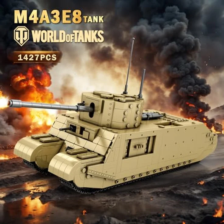 Reobrix TOG II Panzer Bausatz 77032, Militärmodell mit 1427 Teilen, lizenziert von World of Tanks, Maßstab 1:30, beweglicher Turm und detailreiche Struktur – Bild 2