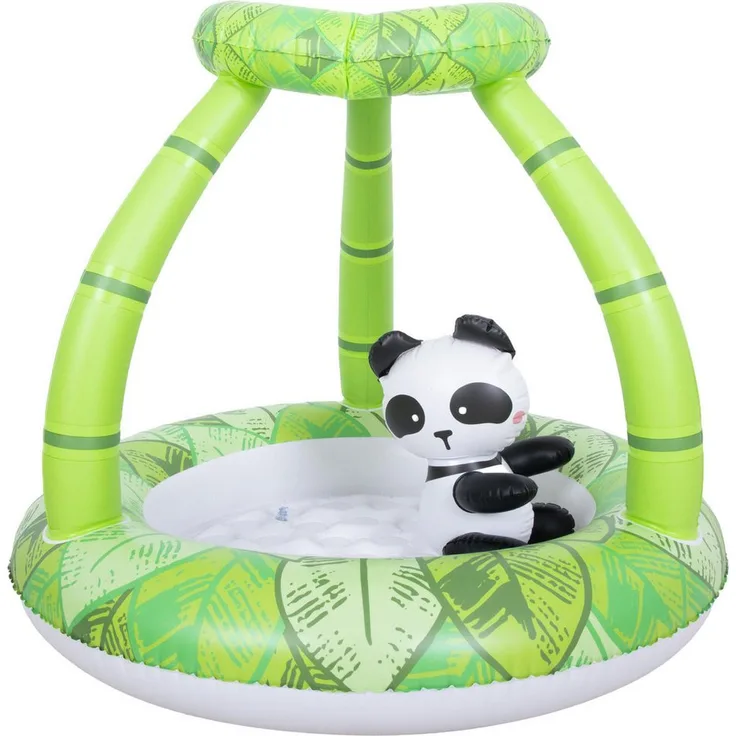 SunClub Panda Planschbecken, Kinderpool 98x80 cm mit aufblasbarem Boden und UV-Schutz, Einzelpack