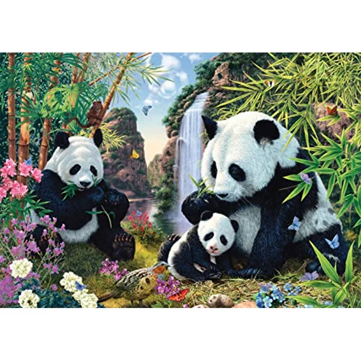 Schmidt Spiele 57380 Pandafamilie am Wasserfall, Puzzle 500 Teile – Bild 3