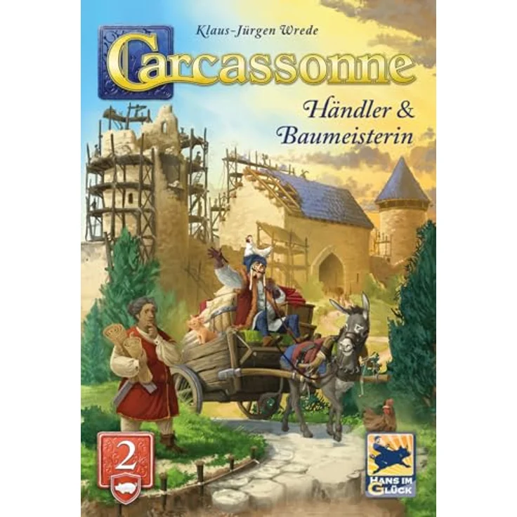 Hans im Glück Carcassonne – Händler und Baumeisterin, 2. Erweiterung für 2-6 Spieler, Familienspiel ab 7 Jahren, deutsche Ausgabe, 45 Minuten Spielzeit – Bild 2