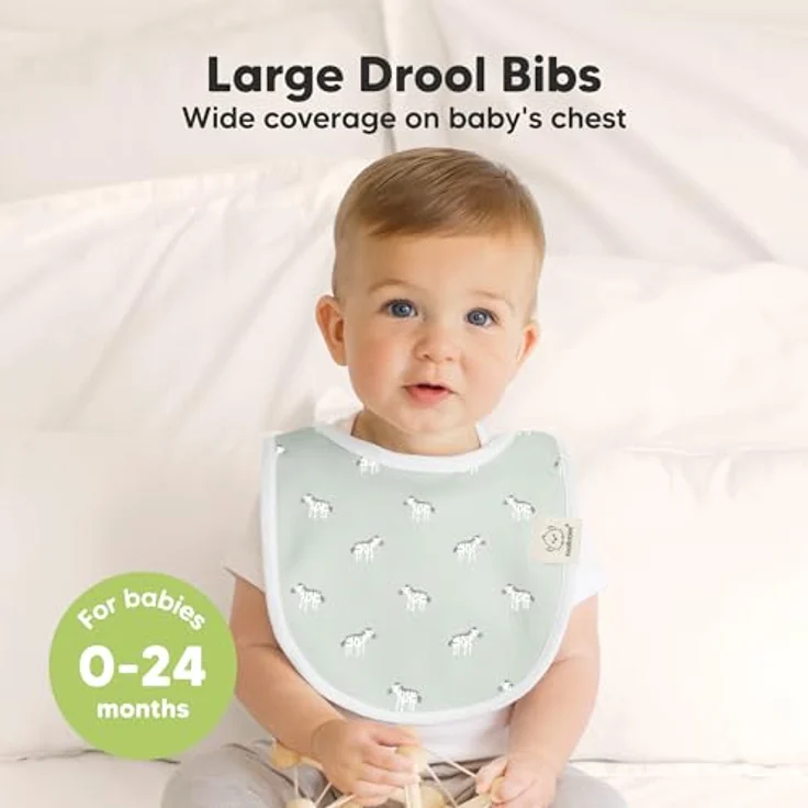 KeaBabies 8-Pack Bio Lätzchen für Babys, Saugfähige Baumwoll-Sabberlätzchen in unisex Wilderness-Design, Leicht zu Reinigen, 0-24 Monate – Bild 2