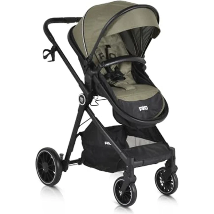 Moni Kombikinderwagen 2 in 1 Rio 22 kg grün, umbaubar, klappbar, großer Korb – Bild 3