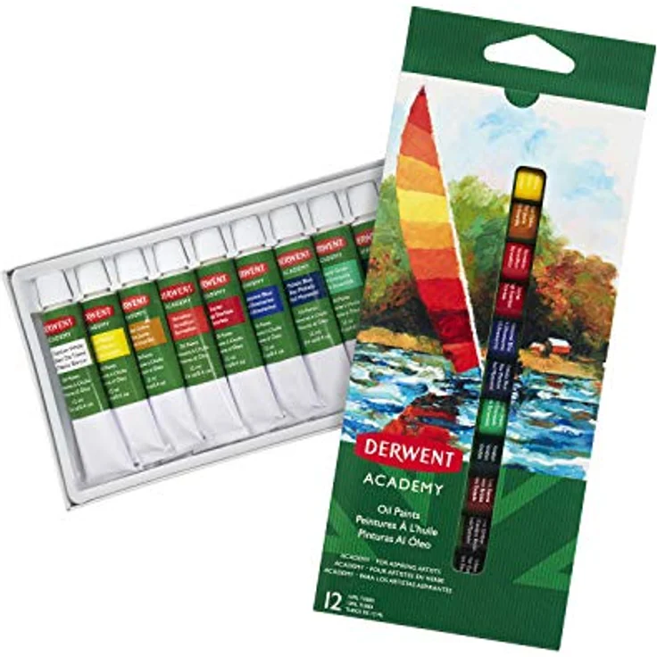Derwent Academy Ölfarben Set, 12 unterschiedliche Farben, 12 ml, hochwertige Pigmente für Studenten und Hobbykünstler – Bild 4