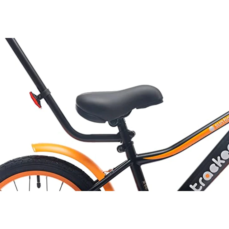 sun baby Jungenfahrrad 16 Zoll Tracker Bike mit Stützrädern und Schubstange (Neon Orange) – Bild 5