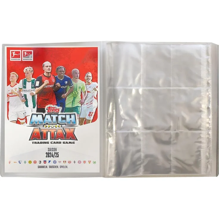 Topps Match Attax Bundesliga 2024/2025, Leere Sammelmappe für 18 Bundesliga-Teams