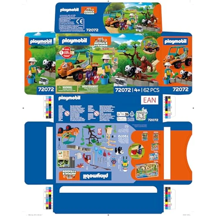 Playmobil Tiere & Freunde - Zoo: Tierpfleger mit Fahrzeug, inkl. Panda und Orang-Utan, bewegliche Tierteile und Zubehör – Bild 7