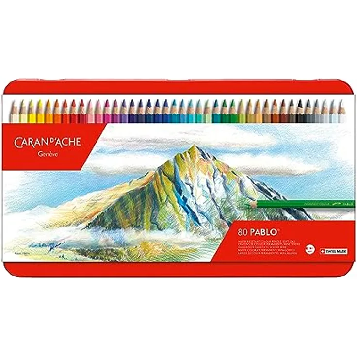 Caran d'Ache Pablo Farbstifte 80 Farben in Metalletui,666.380, Bunt