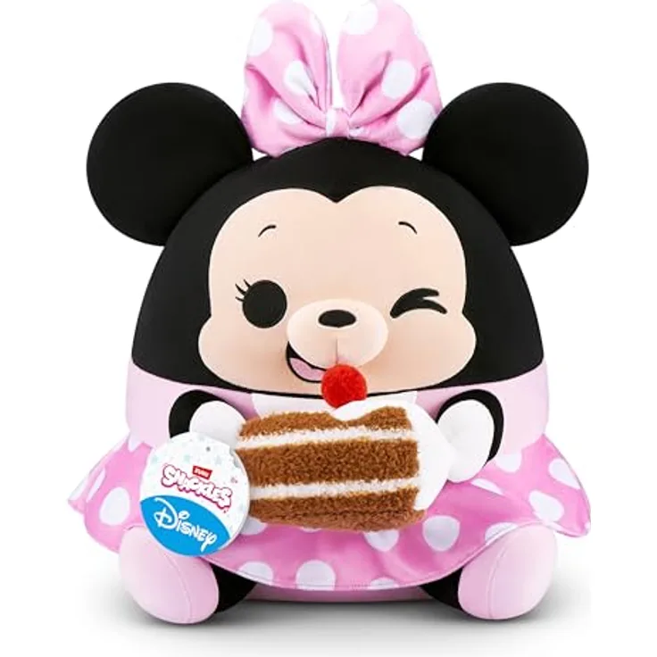 Snackles Disney Plüschspielzeug 35 cm, mit Snack-Accessoire (Minnie & Chocolate Cake), superweicher Plüsch
