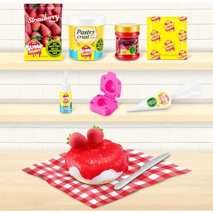 Slime Mart kleine Tüte (ERDBEER-KÄSEKUCHEN) von ZURU, 2er Pack, Soft-Schleim-Herstellungsset für Kinder und Kidults, für kreative Küchenkreationen und sensorisches Spielen – Bild 5