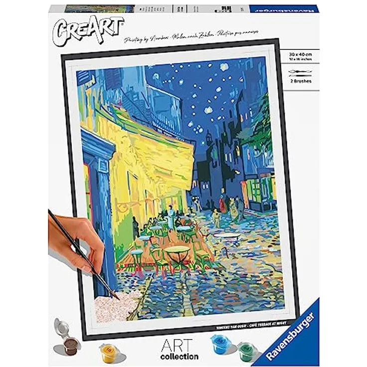 Ravensburger CreArt - Malen nach Zahlen 23519 ART Collection: Café Terrrace (Van Gogh) ab 14 Jahren