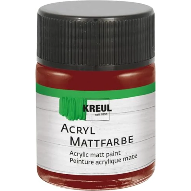 KREUL 75556 Acryl Mattfarbe, maron, 50 ml, cremig deckend, schnelltrocknend, wasserbasiert, für viele Untergründe geeignet – Bild 1