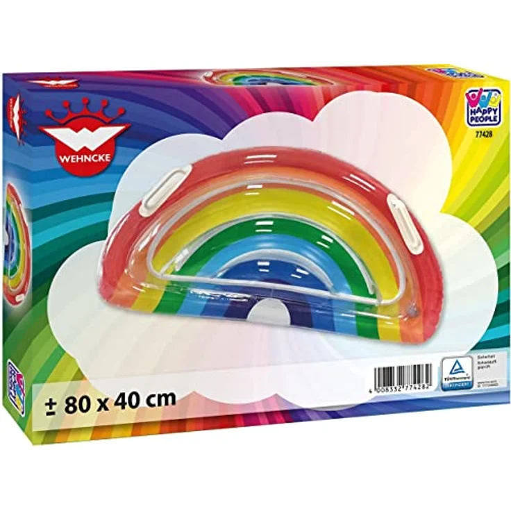Happy People Badematratze Surfer Rainbow, transparente Oberseite mit Regenbogenfarben, One Size – Bild 2