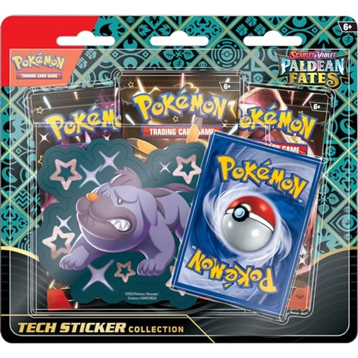 Pokémon Trading Card Game Scarlet & Violet 04.5 Paldean Fates Tech Sticker Blister, mit Shiny Pikachu und 1 Folie Promo-Karte in verschiedenen Varianten – Bild 2