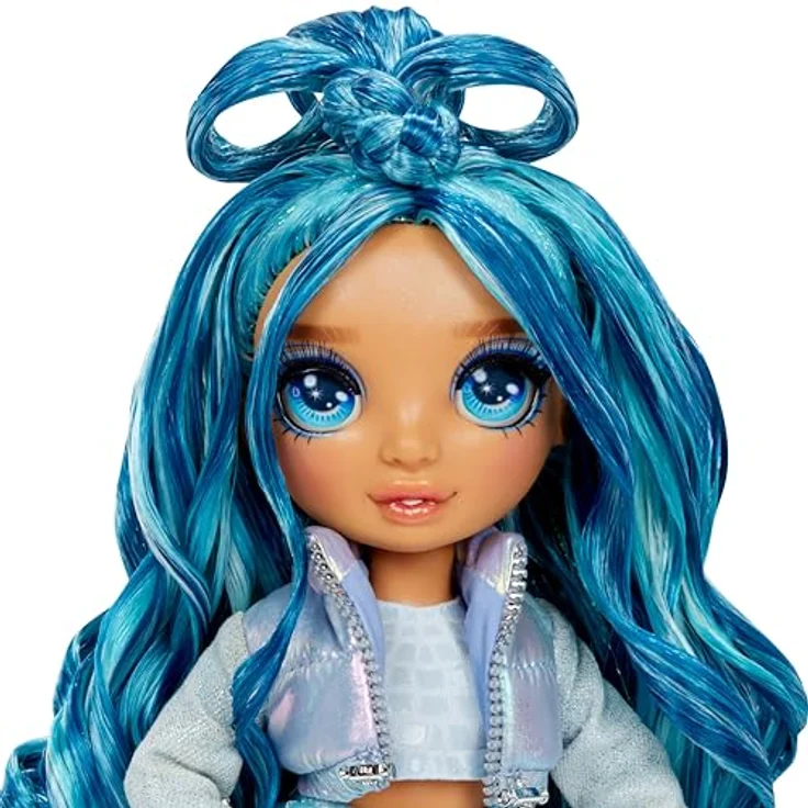 Rainbow High Anziehpuppe Winter Wonderland Doll - Skyler (Blue) mit Glitzerschnee und Schneemann Bastelset – Bild 5