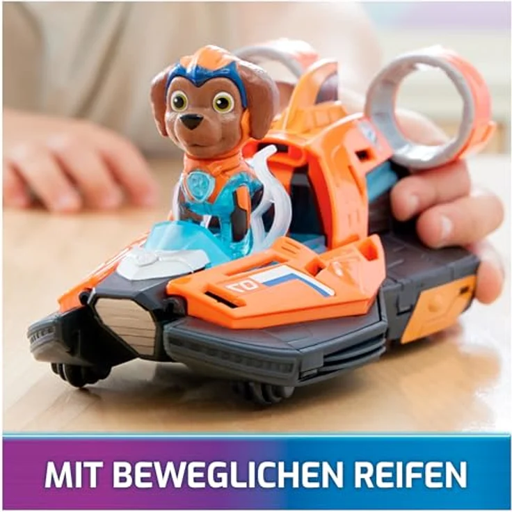 Spin Master PAW Patrol: Mighty Kinofilm Superhelden-Basis-Fahrzeug Zuma, Speedboot mit Licht- und Geräuscheffekten, Spielzeug für Kinder ab 3 Jahren – Bild 5