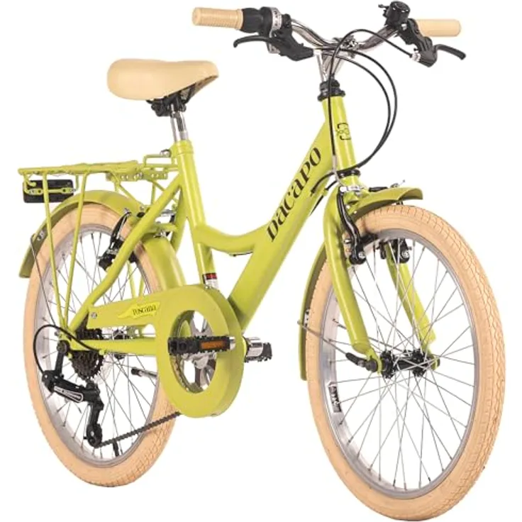 DACAPO TOSCANA Kinderfahrrad 20'', Grün, 6 Gänge, RH 36 cm, für Körpergröße 120-140 cm