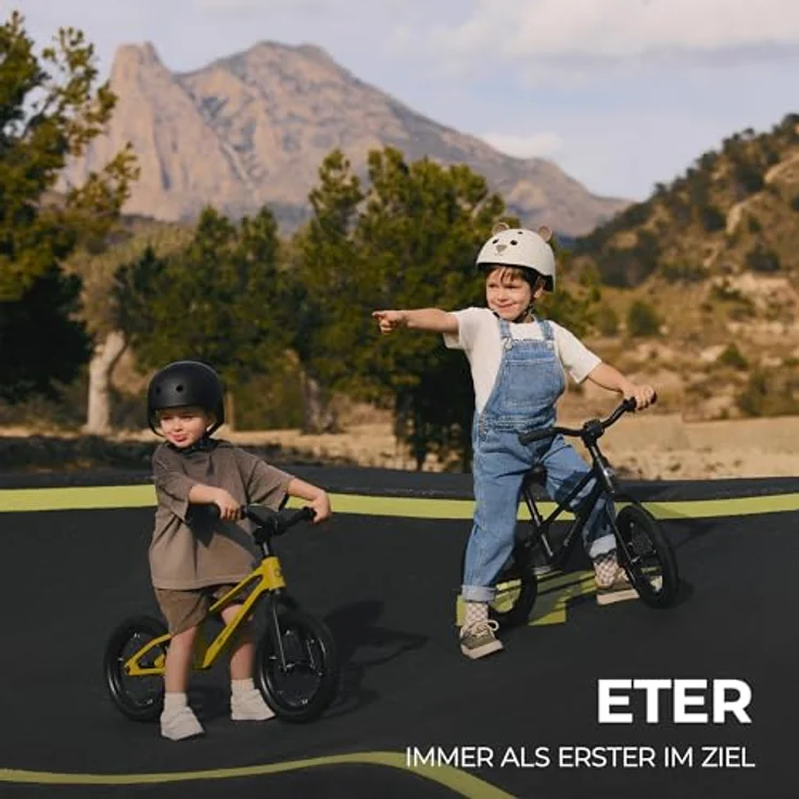 Kinderkraft ETER Laufrad bis 35 kg, 12 Zoll, höhenverstellbarer Sattel, Nylonrahmen, schwarz – Bild 2
