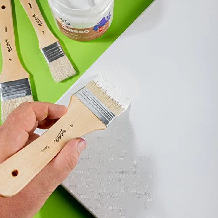 Mont Marte Pinselset für Gesso, 3 Flachpinsel in den Größen 2, 4 und 6, ideal für Gesso, Acrylfarben, Ölfarben und Aquarellfarben – Bild 5