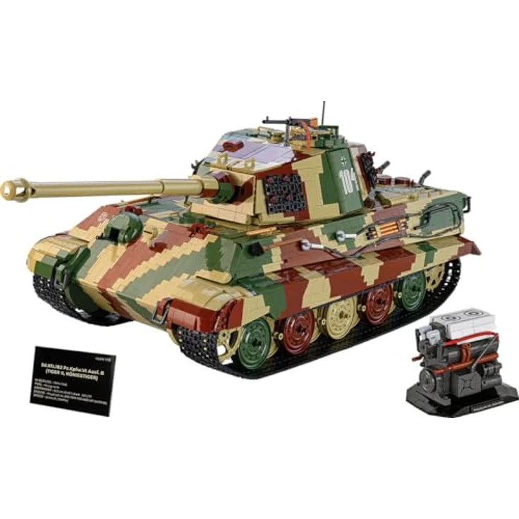 Cobi 11000 PCS TIGER II Königstiger 1:12 COBI-2808, detailgetreues Klemmbaustein-Modell eines historischen Panzers aus dem Zweiten Weltkrieg – Bild 1