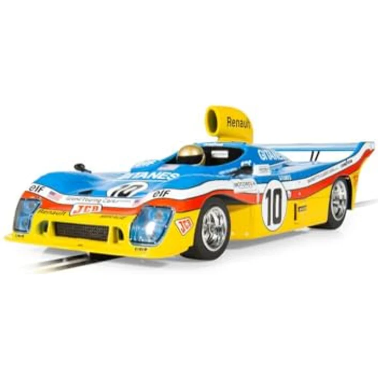 Scalextric C4444 1:32 Mirage GR8 Lemans 1977 HD, Slotcar mit Fahrerfigur, umbaubar für digitale Rennbahnen, Blue/Yellow – Bild 1