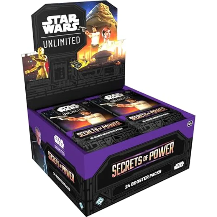Asmodee Star Wars: Unlimited Trading Card Game - Secrets of Power - Booster Display mit 24 Booster Packs, Sammelkarten für 2+ Spieler, ab 12 Jahren, Englisch