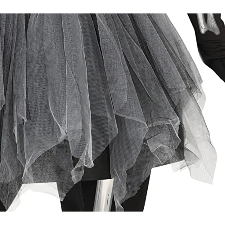 FIESTAS GUIRCA Tullrock Skelett Kostüm, 3D-Druck Kleid mit Kapuze und Leggings, Größe 36-38 M, Halloween Kostüm für Damen – Bild 5