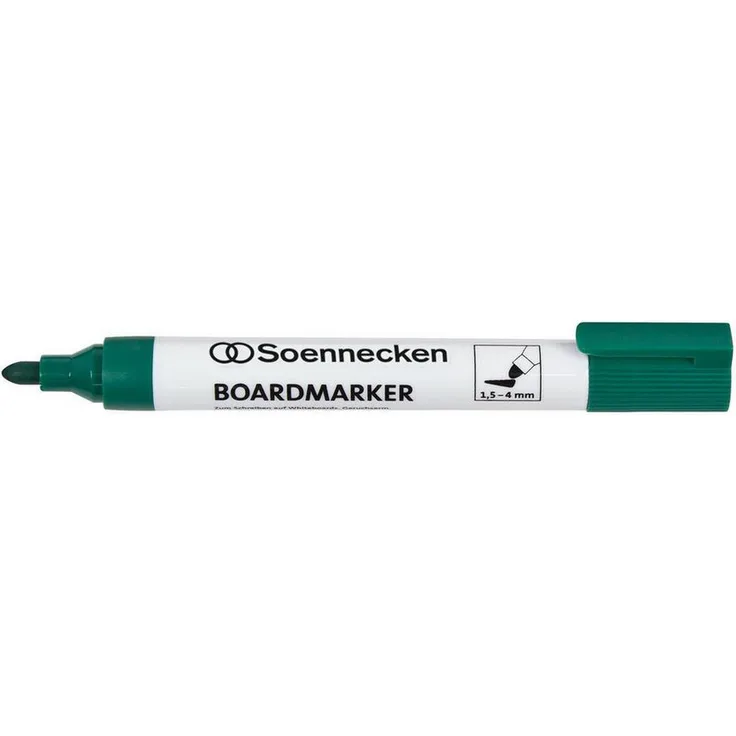 Soennecken Boardmarker 3122, Whiteboard Marker mit 4mm Rundspitze, grün, trocken abwischbar