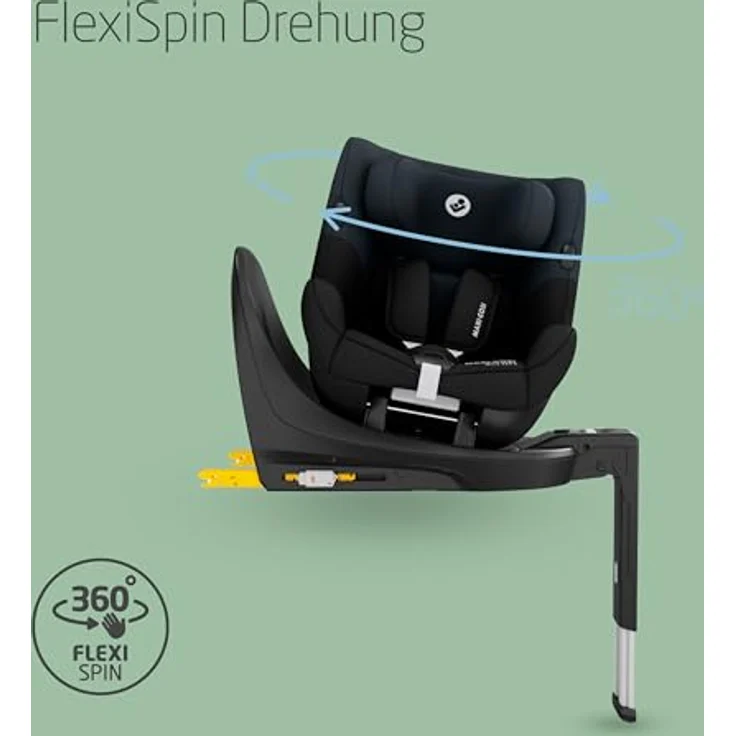 Maxi-Cosi Reboarder-Kindersitz Mica 360 S - Tonal Black, i-Size Sicherheit, 360° Rotation, Liegeposition, 9-stufige Größeneinstellung – Bild 2