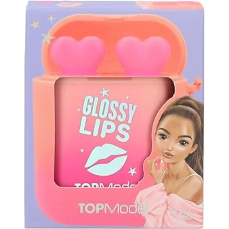 Depesche 12347 TOPModel Beauty and Me - Lipgloss Set für Kinder mit 2 angenehm duftenden Lipglossen in einem Case