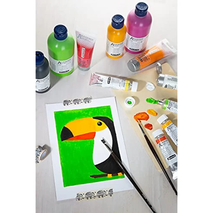 Schmincke AKADEMIE Acryl color, Laubgrün, 60 ml Tube, brillante Künstler-Acrylfarbe, hoch lichtecht und kadmiumfrei für Acrylmalerei und Mixed Media – Bild 5