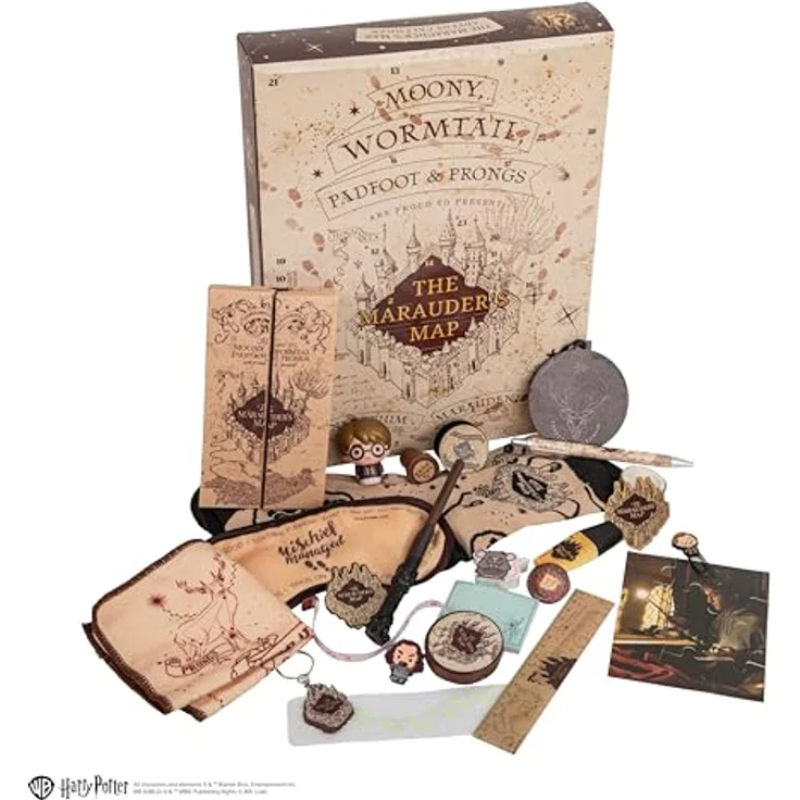Cinereplicas Harry Potter Marauder's Map-2026 Edition Adventskalender mit 24 Artikeln, inkl. Socken, Aufkleber und Notizblock, One Size – Bild 10