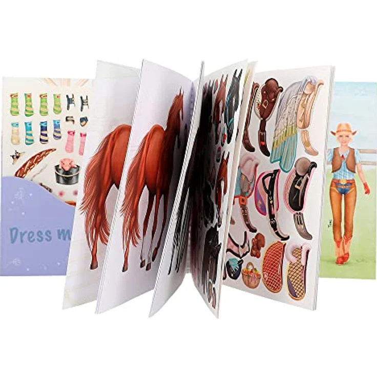 Depesche 12287 Miss Melody Dress me up - Stickerbuch mit 24 Seiten zum Gestalten von Pferde-Motiven, Malheft mit 11 Stickerbogen – Bild 5