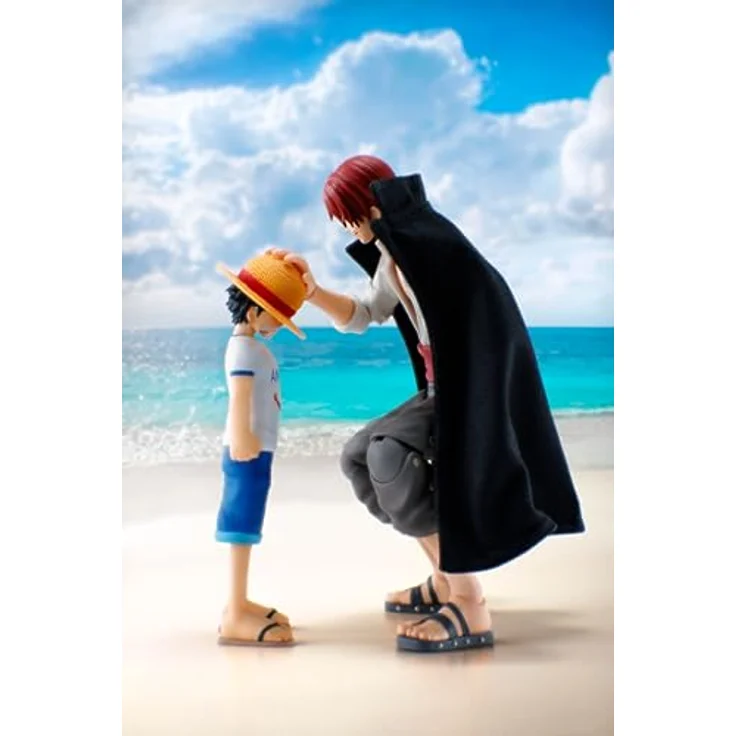 TAMASHII NATIONS S.H.Figuarts Shanks & Monkey D. Luffy - Childhood - Actionfigur mit austauschbaren Teilen und Stoffumhang, offiziell lizenziert – Bild 3