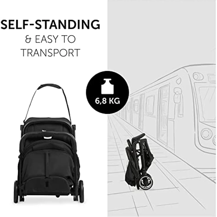 Hauck Kinderwagen Travel N Care bis 25 kg, leicht, kompakt, einhändig klappbar, voll neigbar, leichtgängige Räder, Federung, UPF 50+, – Bild 9