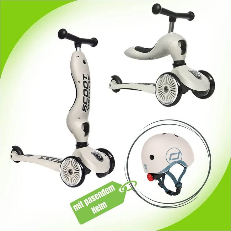 Scoot and Ride Highwaykick 1 Rutscherfahrzeug und Scooter inkl. passendem Helm, ab 12 Monaten bis 5 Jahren, rose