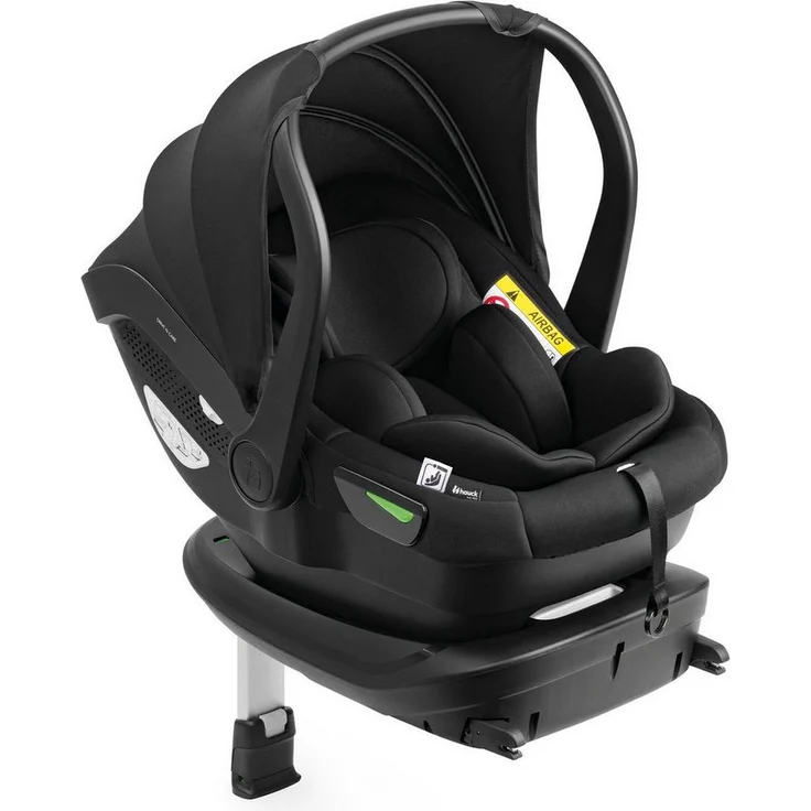 Hauck Drive N Care i-Size Set, Babyschale in Black, mit Isofix Basis, geeignet von Geburt bis 15 kg, inkl. Sitzverkleinerer und Seitenaufprallschutz
