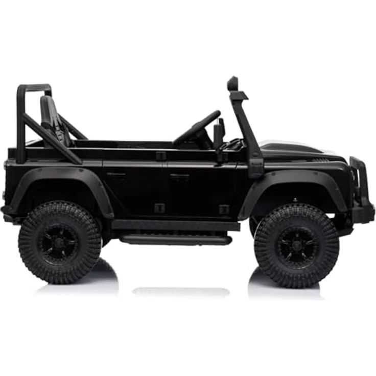 Beneo Elektrisches Kinderfahrzeug Land Rover Defender 110 SVX 12V, schwarz, 4X4-Antrieb, LED-Lichter, Bluetooth, USB/AUX, 2,4-GHz-Fernbedienung, Lithium-Akku – Bild 3
