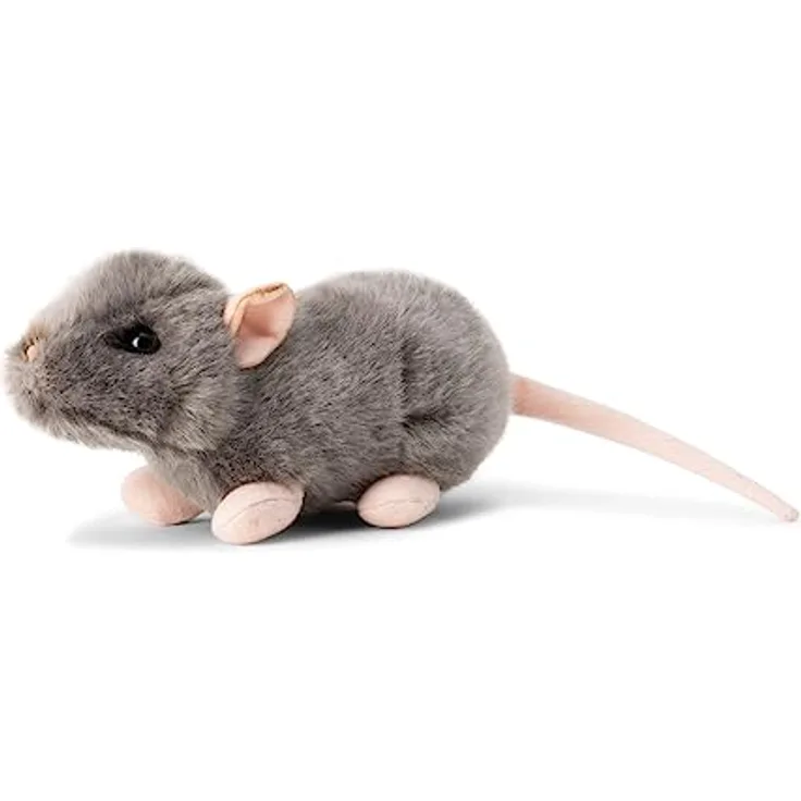 Animigos World of Nature Quietschende Ratte Premium Stofftier, fast 18 cm lang, umweltfreundlich, braun