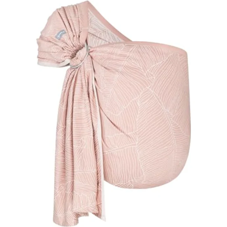 Hoppediz Ring-Sling, Baby-Tragetuch ab Geburt aus 100% kbA-Baumwolle, Design Grenada rose, fördert die Hüftentwicklung und Eltern-Kind-Bindung – Bild 1