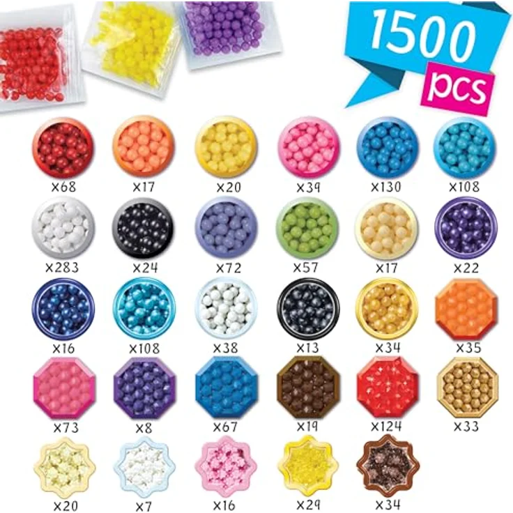 Aquabeads Ozean Bastelset, 1.500 bunte Perlen für kreative Unterwasser-Motive, kinderfreundlich ohne Bügeln oder Kleber – Bild 6