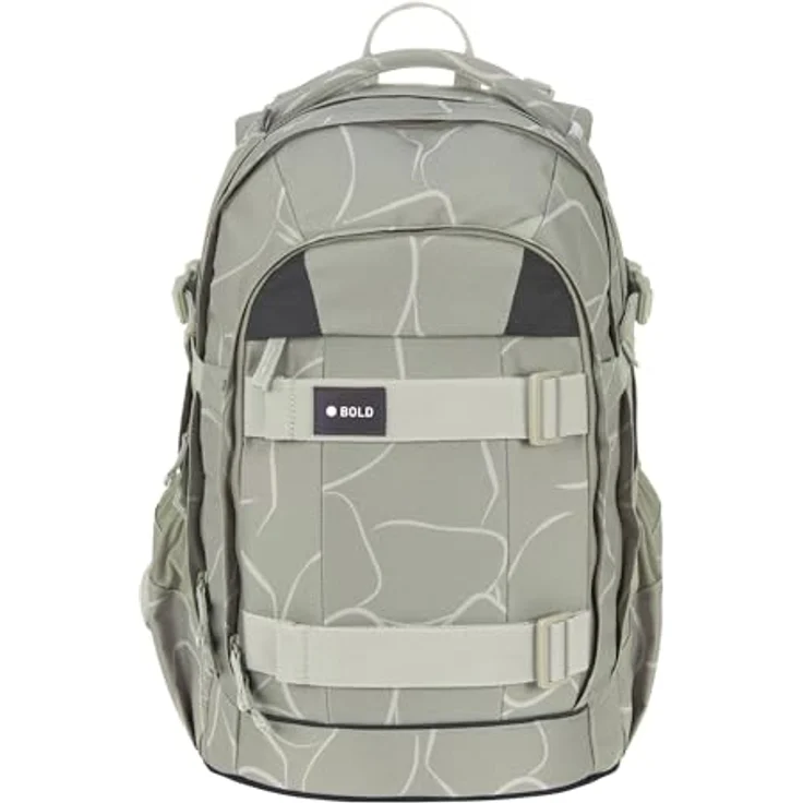 LÄSSIG BOLD Origin Schulrucksack, ergonomisch mit Reflektoren, höhenverstellbarem Rückenteil und 30 l Volumen, sage – Bild 1