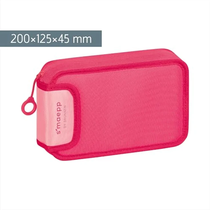 BRUNNEN s'maepp Colour Code Federmäppchen, befüllt, 17-teilig, tulip pink, 20,0 x 4,5 cm, 2 Fächer, robustes Textilmaterial – Bild 2