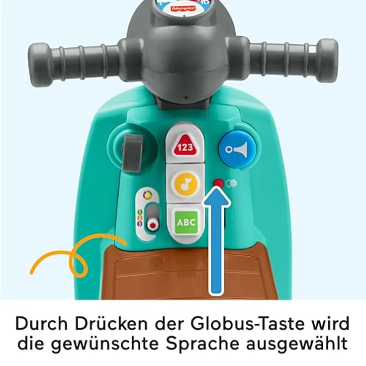 Fisher-Price HMV76 - Roller Aufsitzspielzeug für Kleinkinder mit Smart-Stages-Lerninhalt für Rollenspiele, mehrsprachige Version, Lernspielzeug, Babyspielzeg ab 12 Monaten – Bild 5