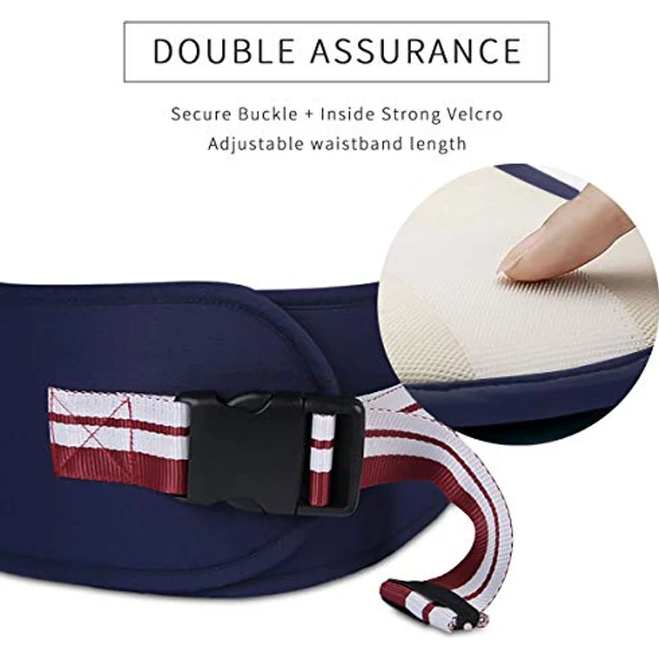 SONARIN Multifunktionaler Hipseat Baby Carrier Babytrage,Freie Größe,Kleinkind-Hüft-Sitzträger,Vorderer Träger-Gurt,4 tragende Positionen(Dunkelblau) – Bild 7
